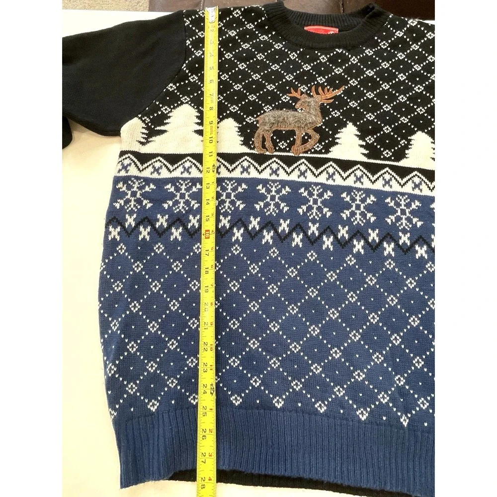 Men's Christmas Sweater Size XL You Look Ugly Today Reindeer Pullover Xmas Black